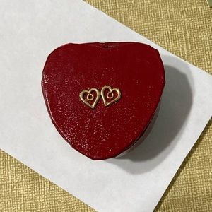 Vintage 14KT Yellow Gold Small Heart Shaped Earring Jackets NEW/NOS